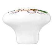 Cute Kawaii Coffee and Flowers Keramische Knop (Zijkant)