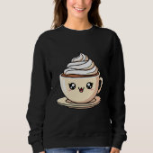 Cute Kawaii Coffee Cup Illustration Trui (Voorkant)