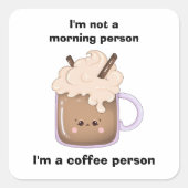 Cute Kawaii Coffee Cup Vierkante Sticker (Voorkant)