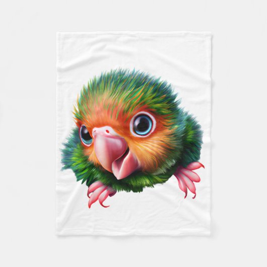 Cute Kawaii Colorful Baby Parrot Fleece Deken (Voorkant)