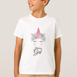 Cute Kawaii Colorful Rainbow Unicorn Birthday Girl T-shirt