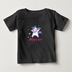 Cute Kawaii Colorful Rainbow Unicorn Happy Girl