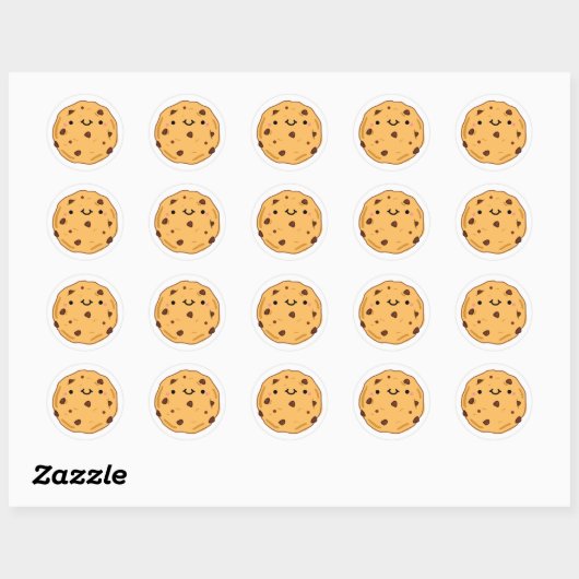 Cute Kawaii Cookie Ronde Sticker (Vel)