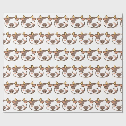 Cute Kawaii Cow Cadeaupapier (Vlak)
