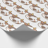 Cute Kawaii Cow Cadeaupapier (Hoek)