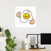 Cute Kawaii Cracked Egg Poster (Thuiskantoor)