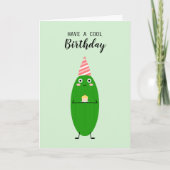 Cute Kawaii Cucumber Cake Vegan Cool Birthday Kaart (Voorkant)