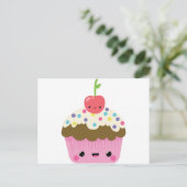 Cute Kawaii Cupcake Briefkaart (Staand voorkant)