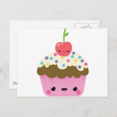 Cute Kawaii Cupcake Briefkaart (Voorkant / Achterkant)