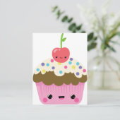 Cute Kawaii Cupcake Briefkaart (Staand voorkant)