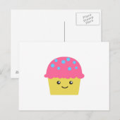 Cute Kawaii Cupcake Briefkaart (Voorkant / Achterkant)
