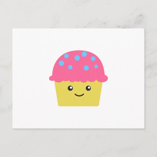Cute Kawaii Cupcake Briefkaart (Voorkant)