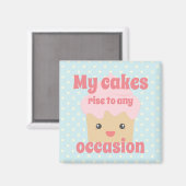 Cute Kawaii Cupcake Fun Quote Dotty Magneet (Voorkant / Achterkant)