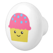 Cute Kawaii Cupcake Keramische Knop (Rechts)