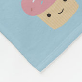 Cute Kawaii Cupcake met Roze Icing Fleece Deken (Hoek)