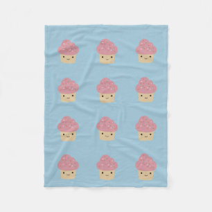 Cute Kawaii Cupcake met Roze Icing Fleece Deken