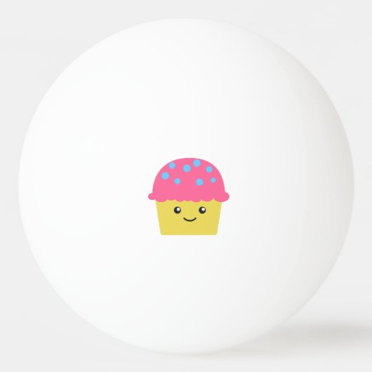 Cute Kawaii Cupcake Pingpongbal (Voorkant)