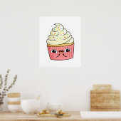 Cute Kawaii Cupcake Poster (Keuken)