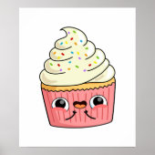 Cute Kawaii Cupcake Poster (Voorkant)