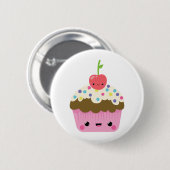 Cute Kawaii Cupcake Ronde Button 5,7 Cm (Voorkant /achterkant)