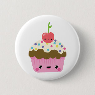 Cute Kawaii Cupcake Ronde Button 5,7 Cm