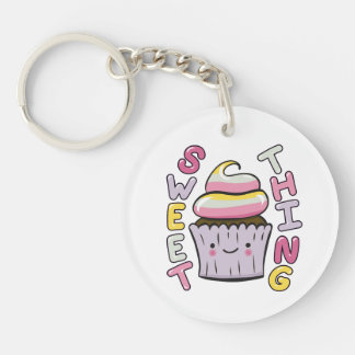  Cute Kawaii Cupcake with Text Sleutelhanger