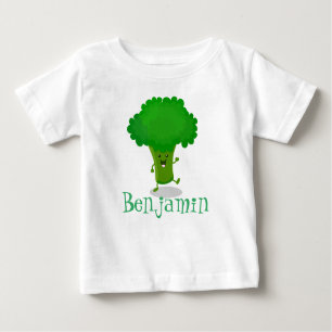 Cute kawaii dansende broccoli cartoon illustratie