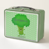 Cute kawaii dansende broccoli cartoon illustratie (Voorkant)