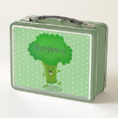 Cute kawaii dansende broccoli cartoon illustratie (Achterkant)