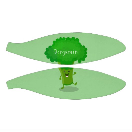 Cute kawaii dansende broccoli cartoon illustratie basketbal (Panelen)