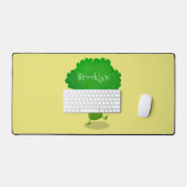 Cute kawaii dansende broccoli cartoon illustratie bureaumat (Keyboard & Muis)