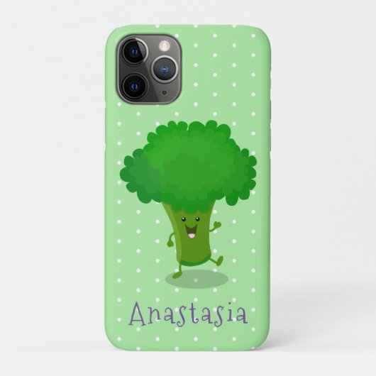 Cute kawaii dansende broccoli cartoon illustratie Case-Mate iPhone case (Achterkant)