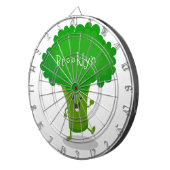 Cute kawaii dansende broccoli cartoon illustratie dartbord (Voorkant Rechts)
