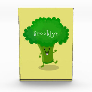 Cute kawaii dansende broccoli cartoon illustratie fotoblokken