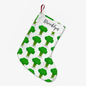 Cute kawaii dansende broccoli cartoon illustratie kleine kerstsok (Voorkant (Hangend))
