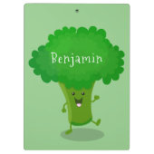 Cute kawaii dansende broccoli cartoon illustratie klembord (Achterkant)