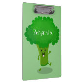 Cute kawaii dansende broccoli cartoon illustratie klembord (Rechts)