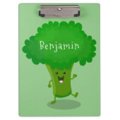 Cute kawaii dansende broccoli cartoon illustratie klembord (Voorkant)