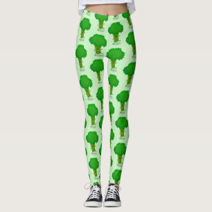 Cute kawaii dansende broccoli cartoon illustratie leggings