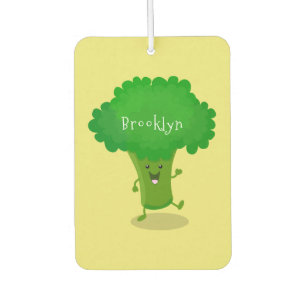 Cute kawaii dansende broccoli cartoon illustratie luchtverfrisser
