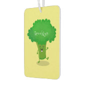 Cute kawaii dansende broccoli cartoon illustratie luchtverfrisser (Links)