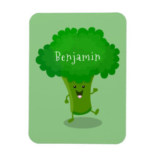 Cute kawaii dansende broccoli cartoon illustratie magneet