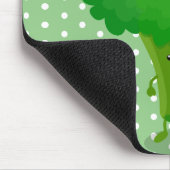 Cute kawaii dansende broccoli cartoon illustratie muismat (Hoek)
