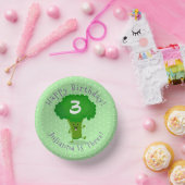 Cute kawaii dansende broccoli cartoon illustratie papieren kommen (Feest)