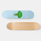 Cute kawaii dansende broccoli cartoon illustratie persoonlijk skateboard (Horizontaal)