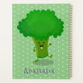 Cute kawaii dansende broccoli cartoon illustratie planner (Achterkant)