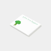 Cute kawaii dansende broccoli cartoon illustratie post-it® notes (Schuin)