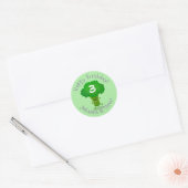 Cute kawaii dansende broccoli cartoon illustratie ronde sticker (Envelop)