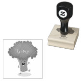 Cute kawaii dansende broccoli cartoon illustratie rubberstempel (Gestempeld)
