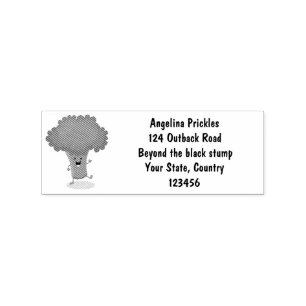 Cute kawaii dansende broccoli cartoon illustratie rubberstempel